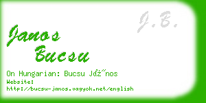 janos bucsu business card